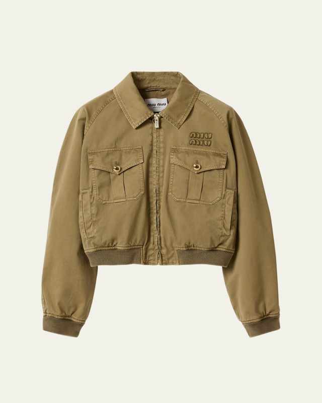 Collared Crop Bomber Jacket